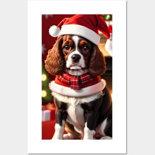 Cute Christmas Spaniel For Dog Lovers Posters and Art